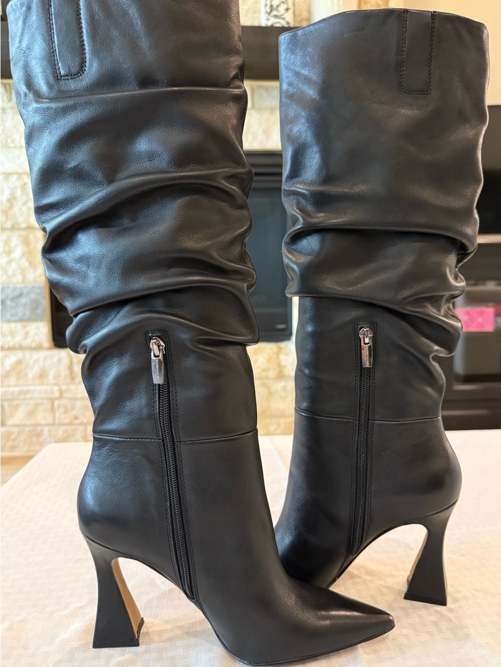 Vince Camuto BNIB Black Knee-High Heeled Boots - Women - Picture 4 of 5